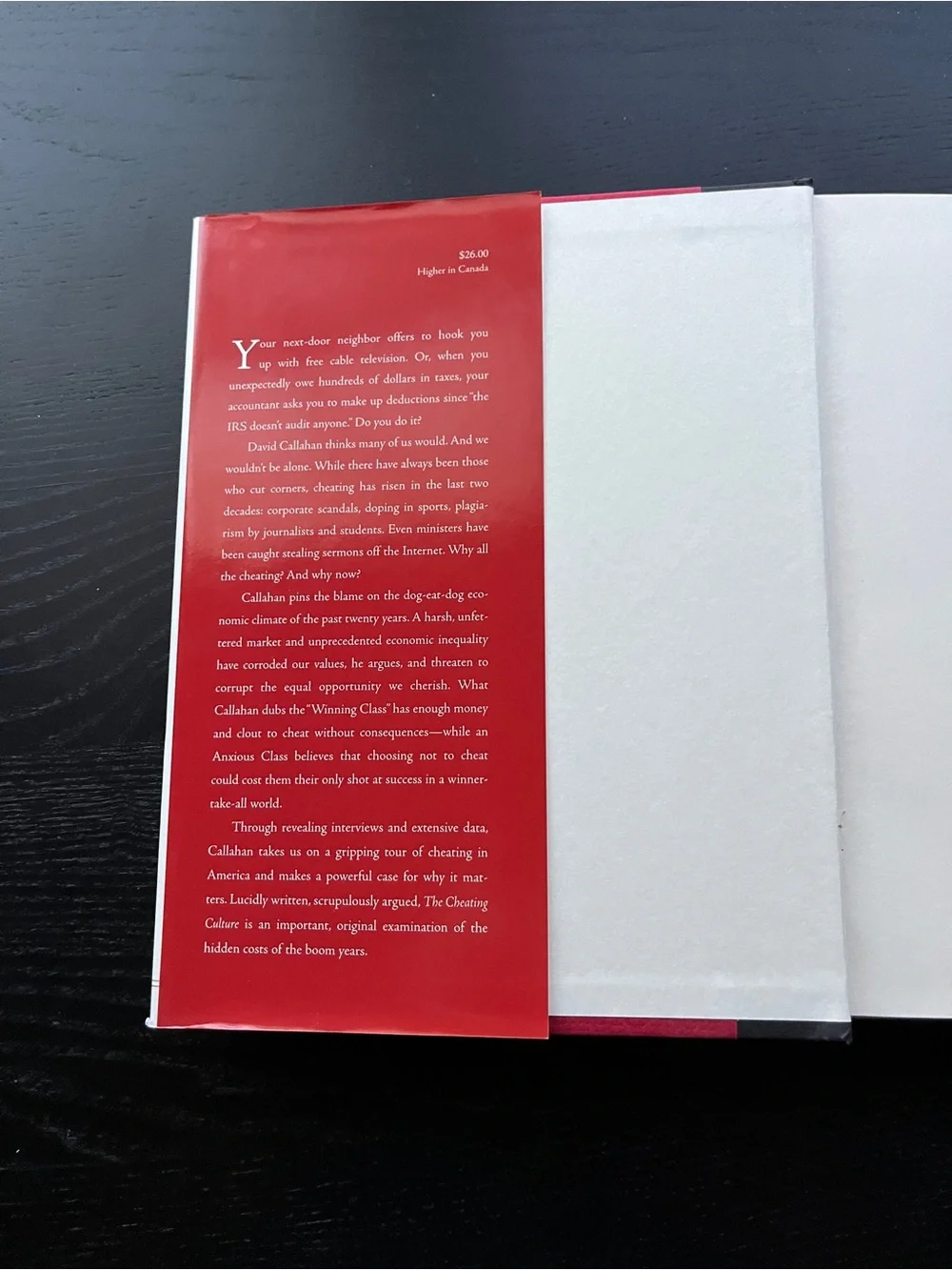 Harcourt David Callahan The Cheating Culture Hardcover Book White Red 6